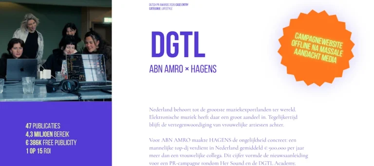 HER SOUND – afbeelding bij de publicatie van Marketing Report over ABN AMRO en HAGENS