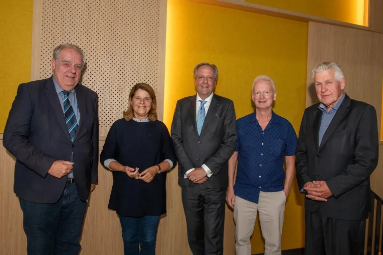 Alexander Pechtold en zijn drie voorgangers bij de première